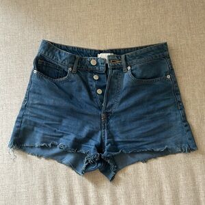 Vintage H&M High Waist Denim Jean Shorts with Button Closure